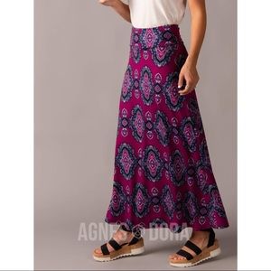 Agnes & Dora To the Max Skirt Fuchsia Boho Silky New With Tags